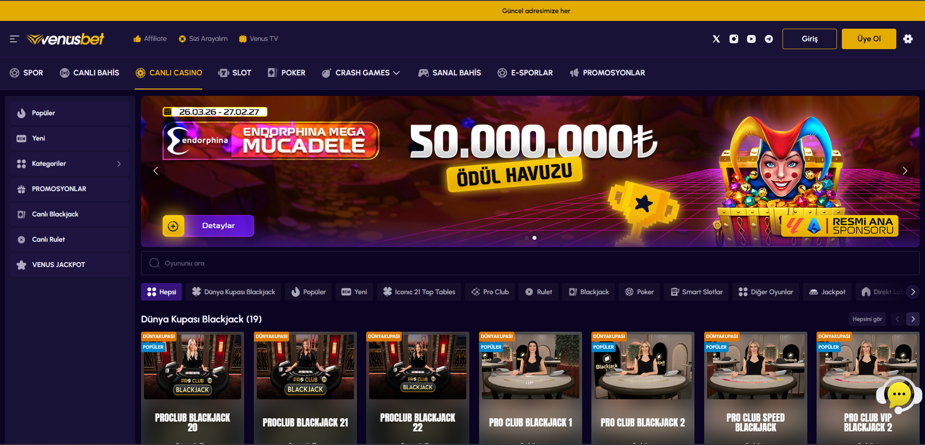 Venusbet Casino: 5.000+ Slot ve Canlı Casino