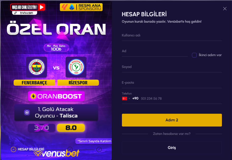 Venusbet Üyelik: Kayıt ve Hesap Açma Rehberi