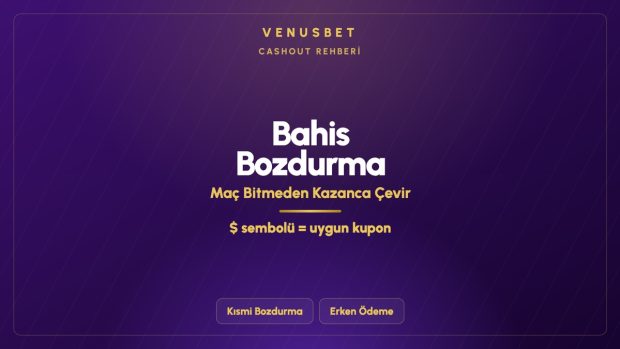 Venusbet Bahis Bozdurma: Cashout ve Erken Ödeme Rehberi