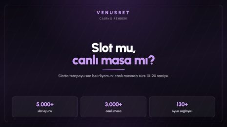 Venusbet Casino: 5.000+ Slot ve Canlı Casino